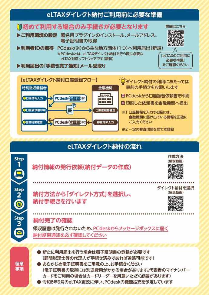 写真：共通納税システムのチラシ裏面