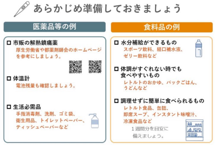 感染に備えて準備しておきましょう