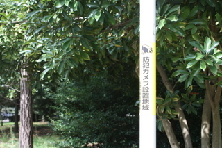 写真:防犯カメラ周辺に貼っているステッカー1