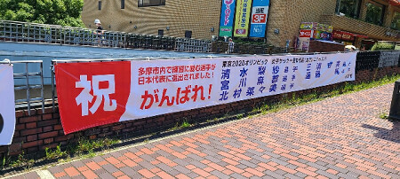 写真：女子サッカー代表応援横断幕