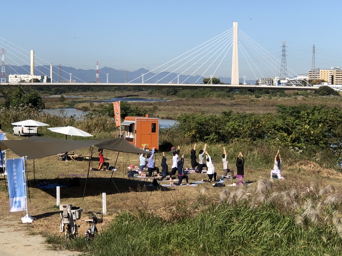 かわまちづくり社会実験の様子