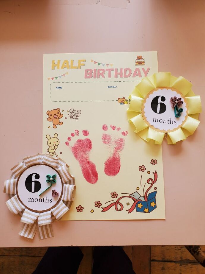 ハーフバースデー足形写真