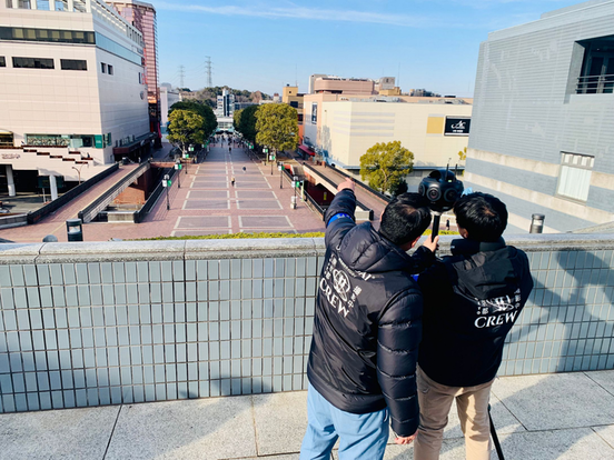 大通り撮影風景