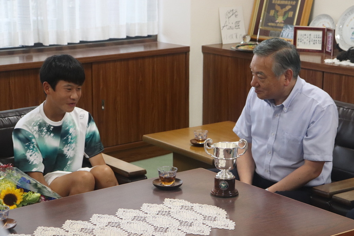 川口選手と阿部市長