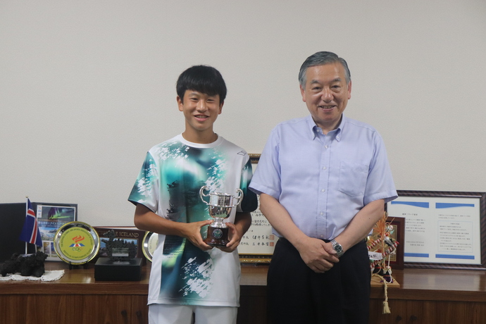 川口選手と阿部市長