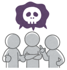 強盗犯人が相談するイラスト