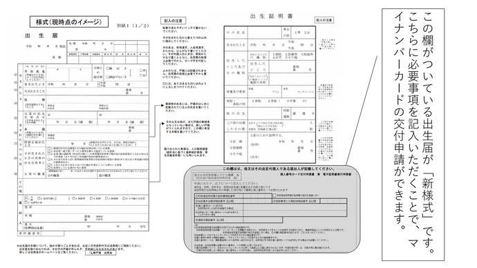 出生届（新様式）の例