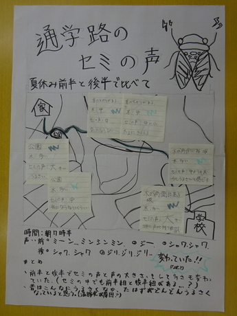 通学路のセミの声