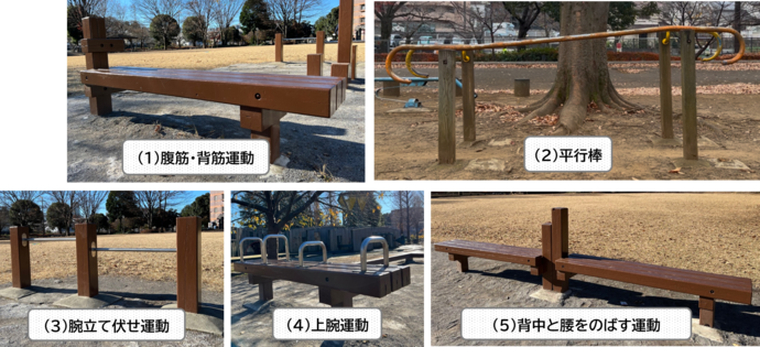 乞田・貝取ふれあい広場公園の健康遊具