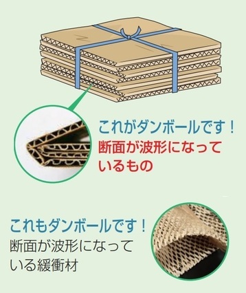 ダンボールの断面
