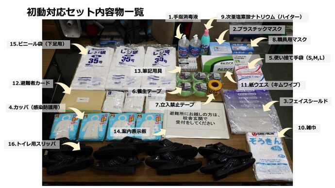 初動対応ボックスの中身の画像
