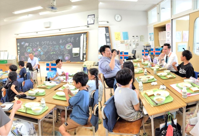 アイスランド給食を食べている写真