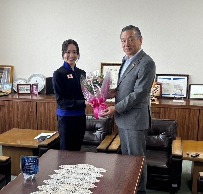 稲木選手、阿部市長