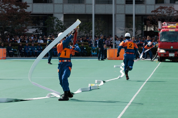 写真：操法審査中の様子