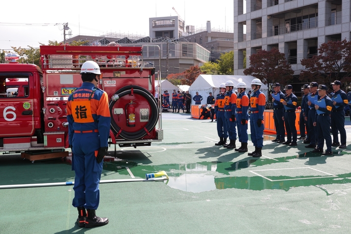 写真：操法審査中の様子