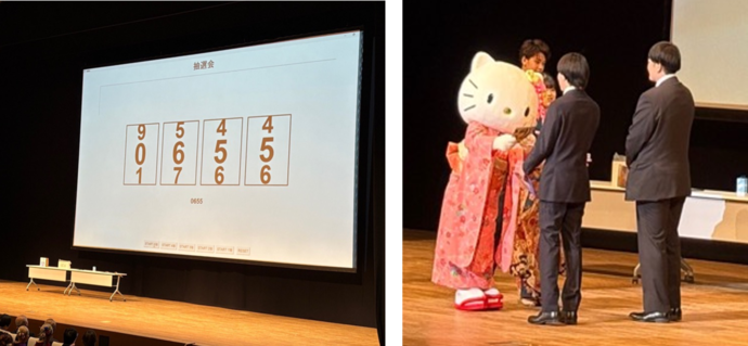 抽選会スライドとハローキティ